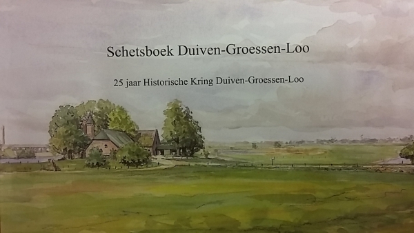 Omslag van het boek met een getekend landschap