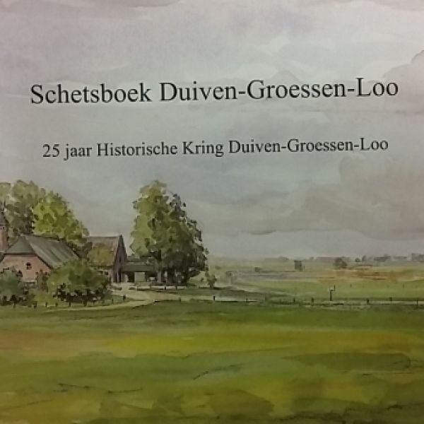 Omslag van het boek met een getekend landschap